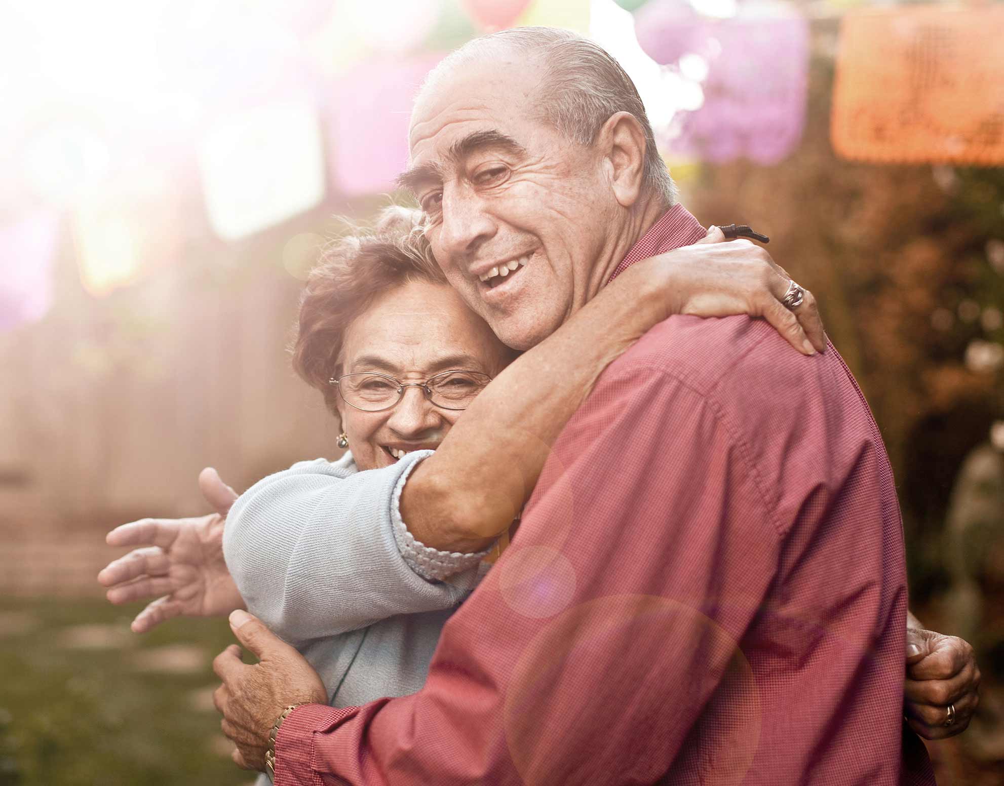 Man and woman hugging