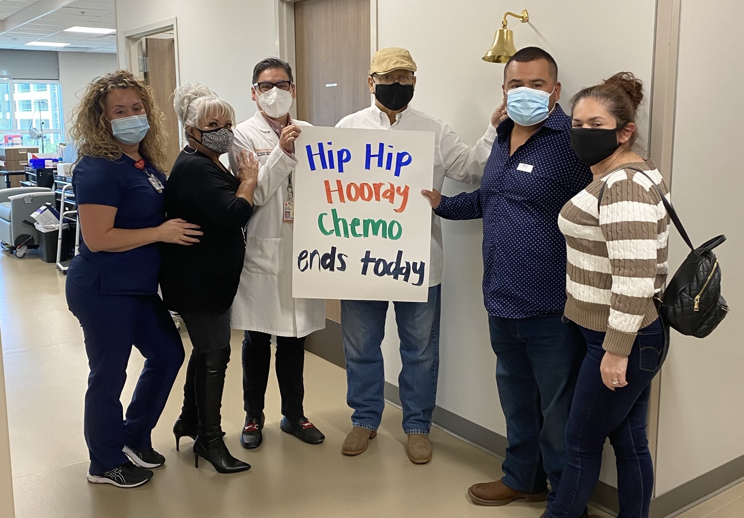 Willie Durazo last day of chemo with Dr. Diaz and nurses