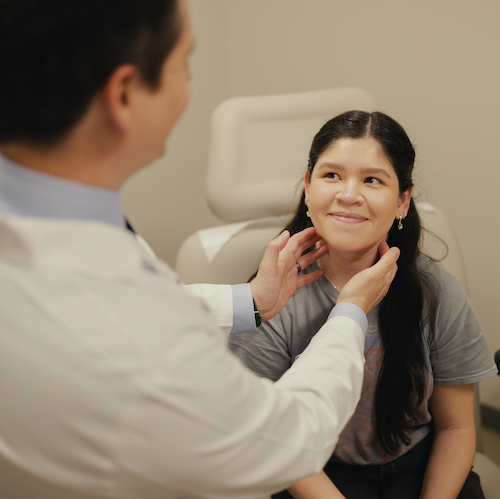 Radioactive Iodine Therapy doctor with patient